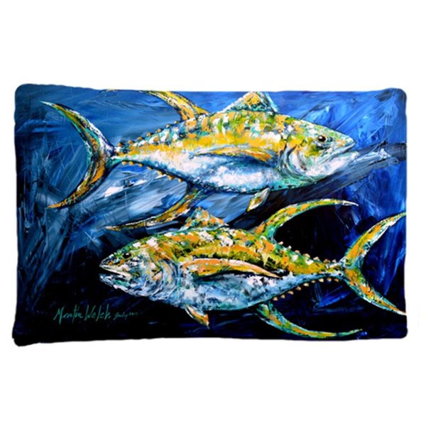 Micasa 20.5 W x 30 in. Fish - Tuna Tuna Blue Moisture Wicking Fabric Standard Pillowcase MI54565